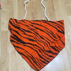 H&M Orange Tiger-Stripe Bandana Halter Top
